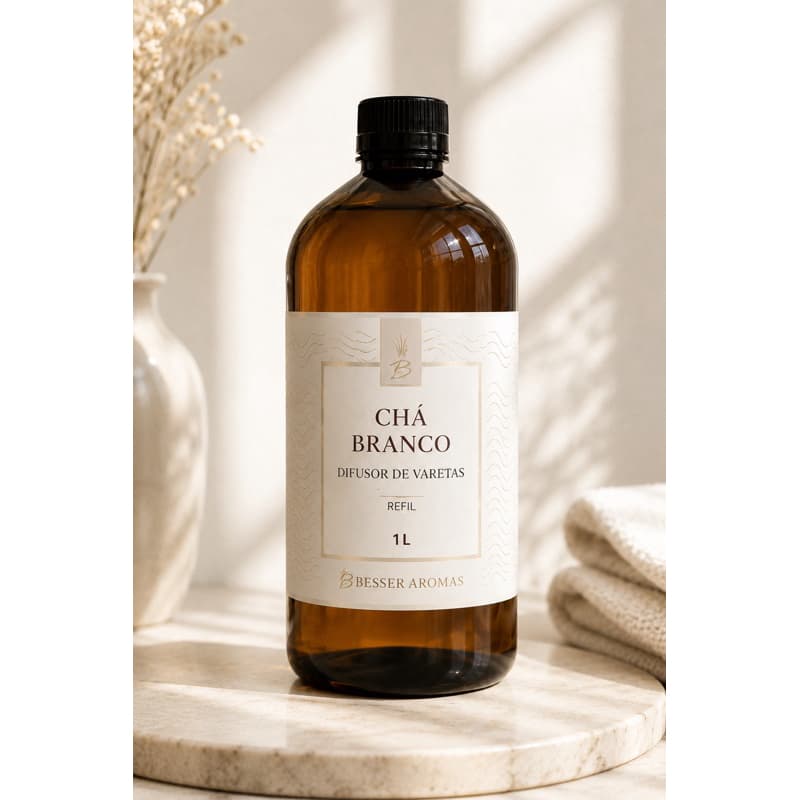 DIFUSOR de varetas  PREMIUM  CHA BRANCO 1 Litro Alta Fixação Besser Aromas