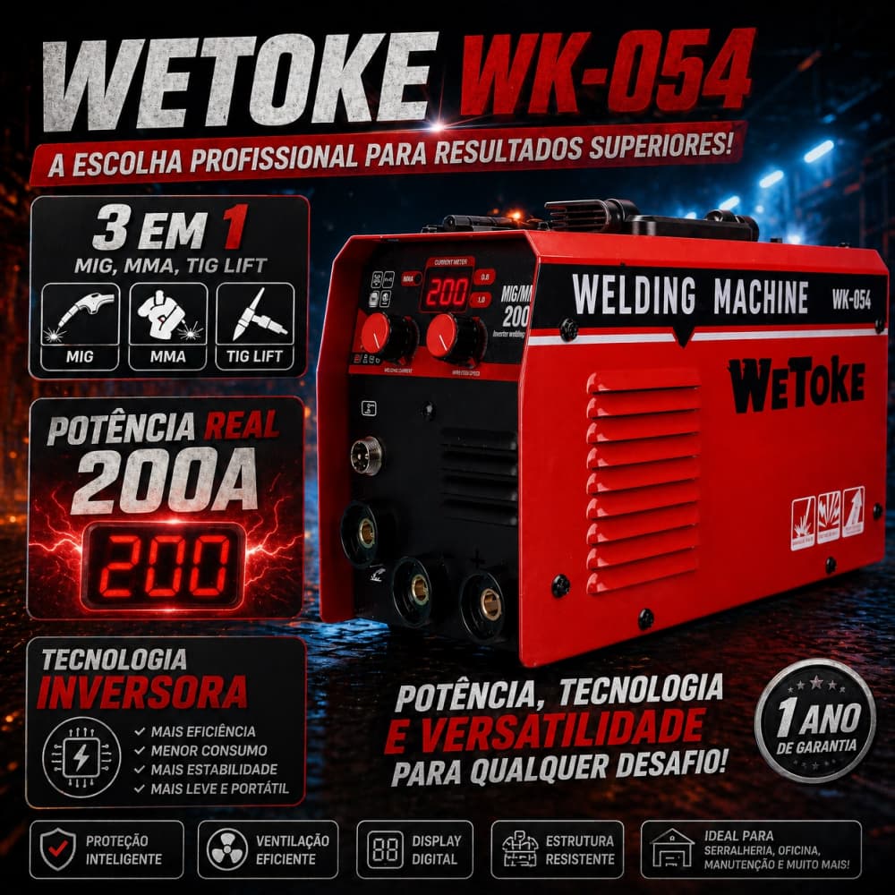 Kit Máquina De Solda Inversora Tocha + Máscara Acessórios Vermelho 220-240v