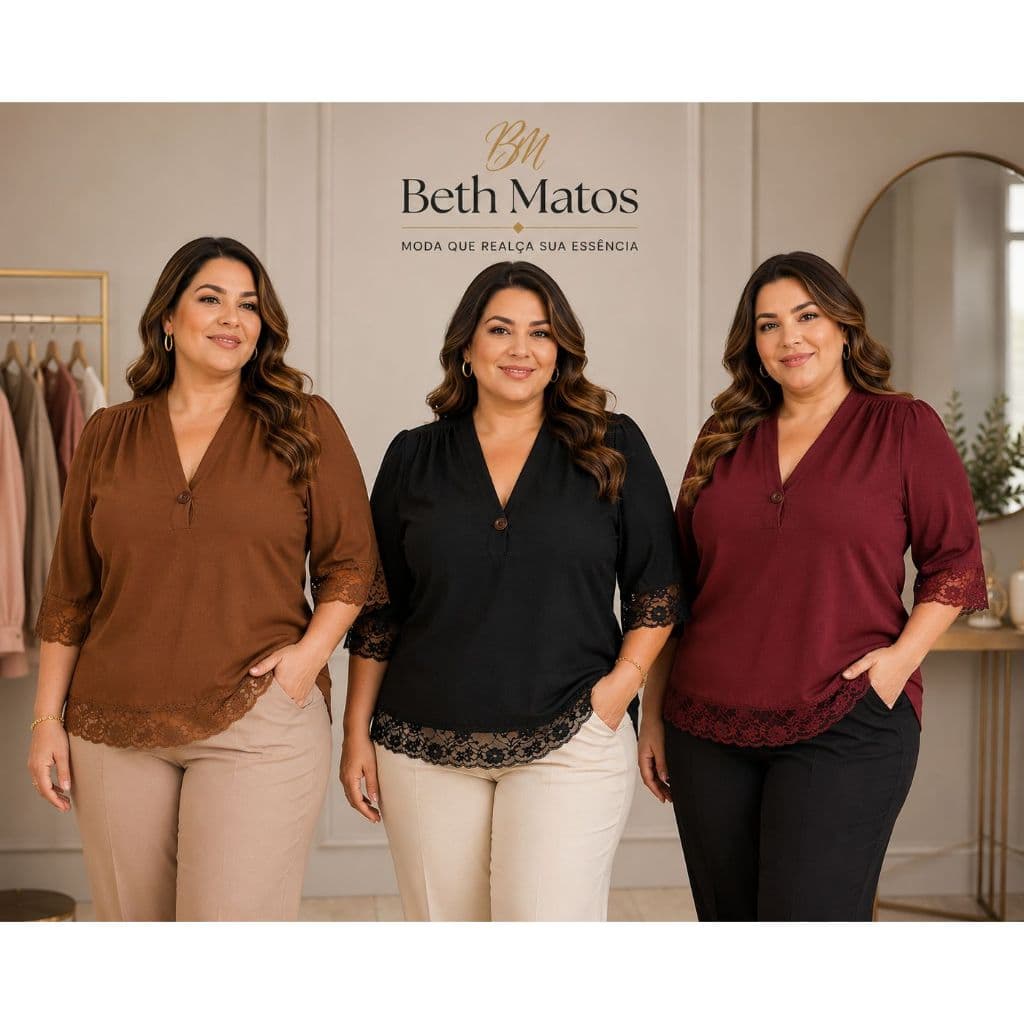 Kit de 2 Blusas Plus Size Feminina Casual Elegante Formal Manga Curta Bàsica Dia a Dia Trabalho
