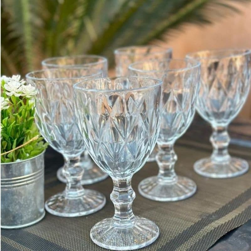 Jogo Com 6 Taças Diamond Transparente Gamma - 340ml