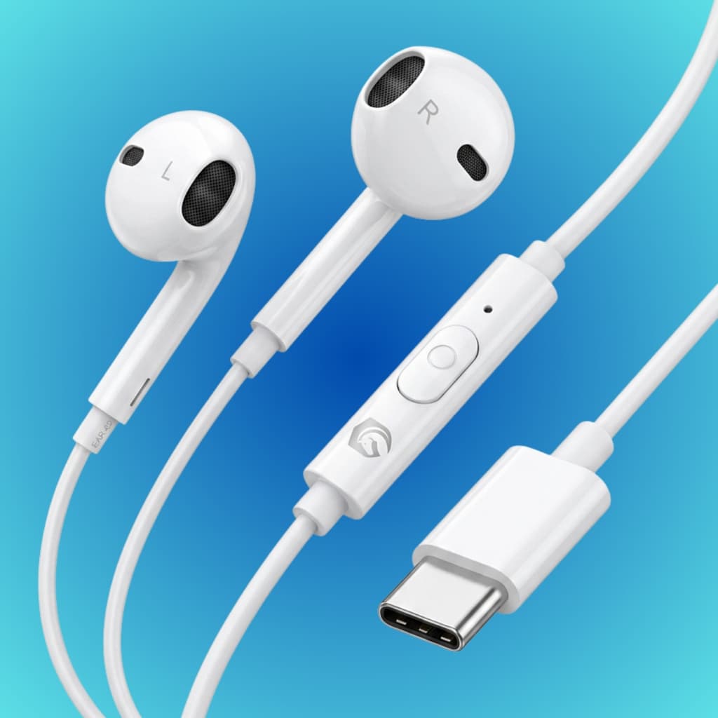Fone de Ouvido C/fio USB C Auricular compatível Iphone 15 USB Tipo C com Microfone e volume