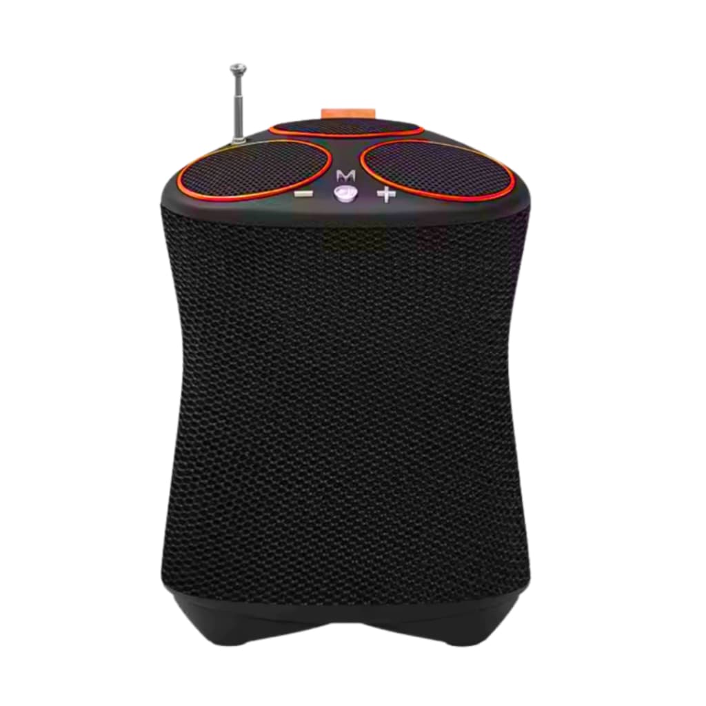 Caixa De Som Bluetooth 5w com 03 Alto Falantes TWS Antena FM USB SD Bokaini
