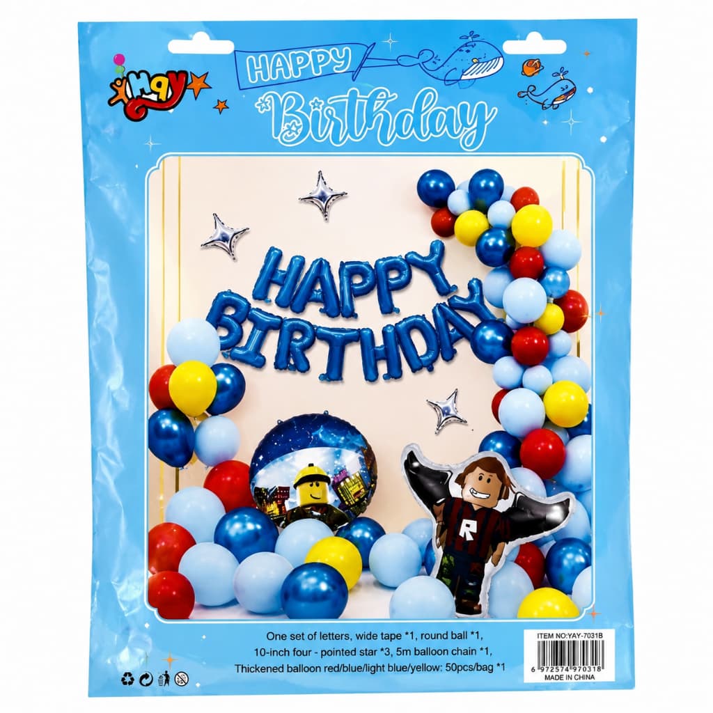 Kit Festa Roblox Balões Metalizados Happy Birthday Bexigas Coloridas Decoração Aniversário