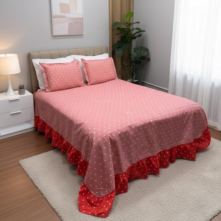 Kit 3 peças Colcha Cobre Leito Queen Charlotte Com Babado Premium