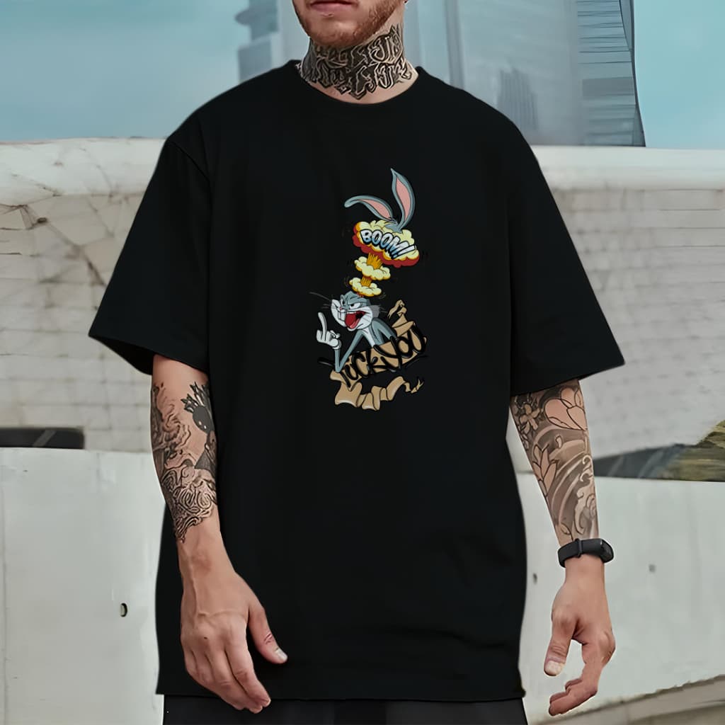 Camiseta Oversized Unissex Plus Size com Estampa Modelo: "Perna Longa -Boom!" - Lançamento 2026