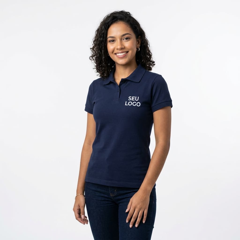 Camisa Polo Feminina Personalizada Sua Logo Uniforme Empresa