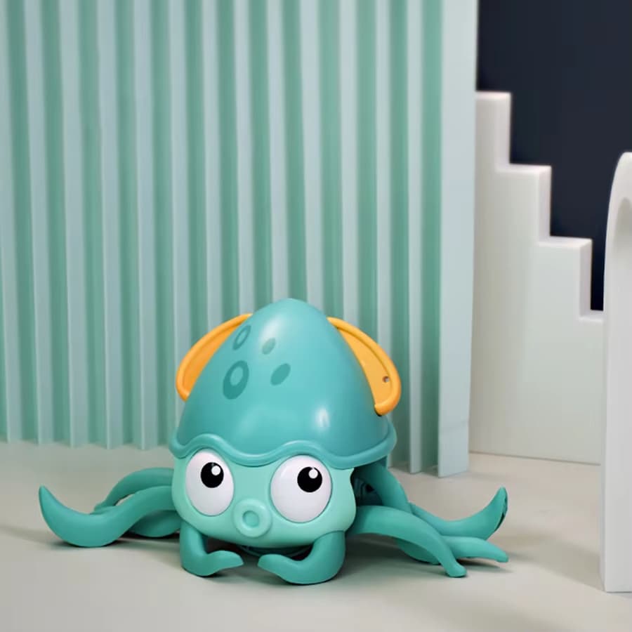 Brinquedo de Banho Polvo Infantil A Corda 2 em 1 Rasteja e Flutuante Piscina Banheira Bebê