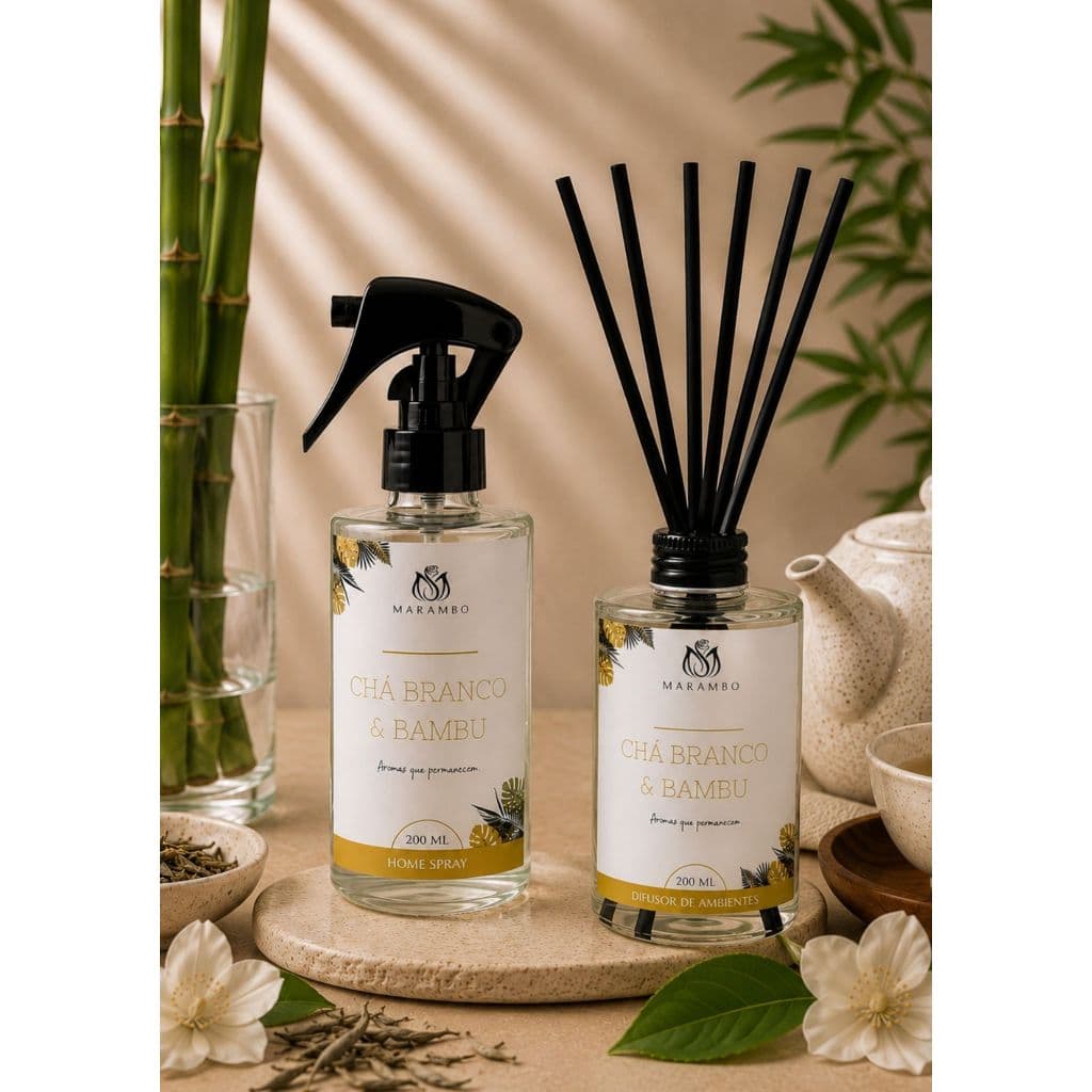Difusor + Home Spray Chá Branco e Bambu-200ml