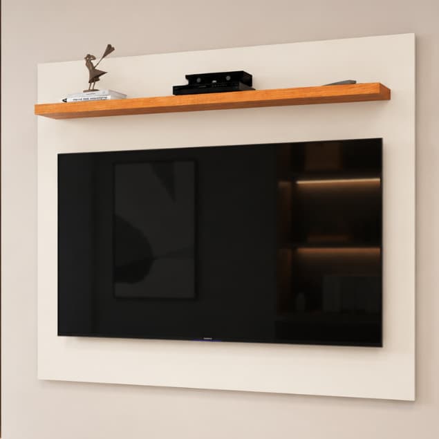 Painel  Suspenso para TV até 32 Polegadas com Prateleira – Rack Suspenso Sala Moderno