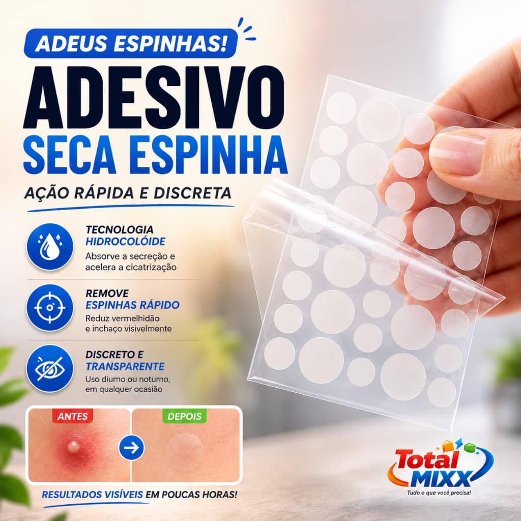 Kit Adesivo Seca Espinha Bolinha Transparente Hidrocoloide