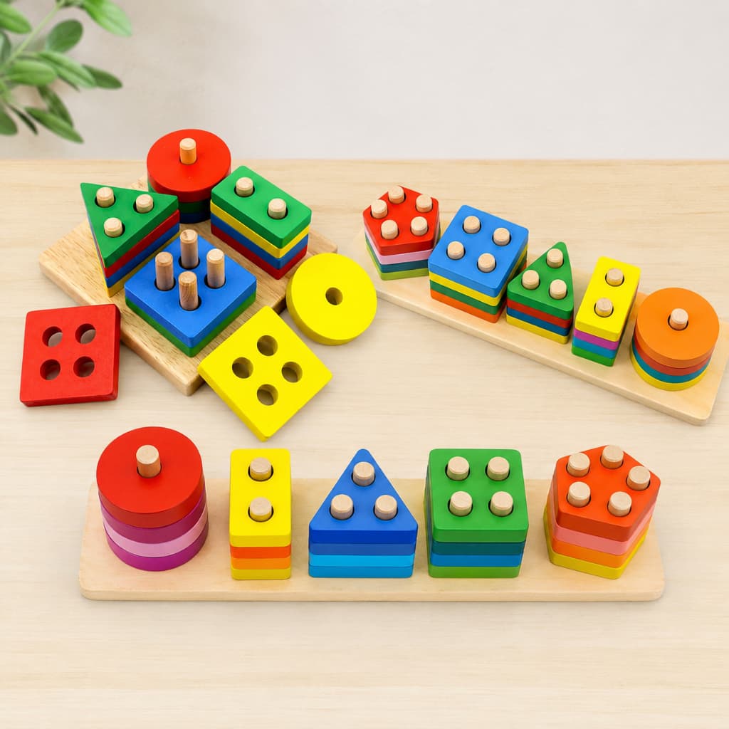 Brinquedo Educativo Madeira Montessori Formas Geometricas Encaixe Cognitivo Pedagogico