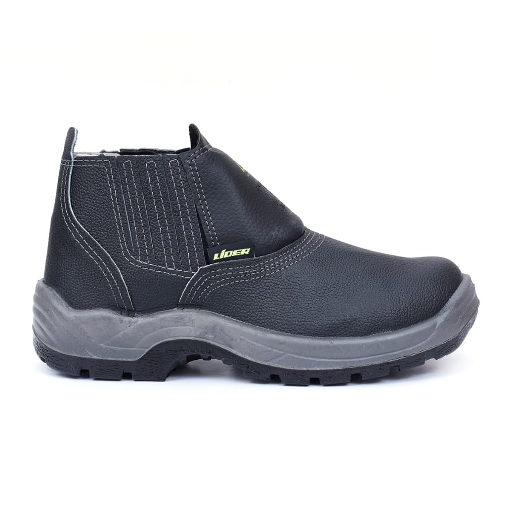 Bota Botina De Segurança Couro Preto Ca 38753 Bico Composite Antichoque Corfortavel EPi Lider
