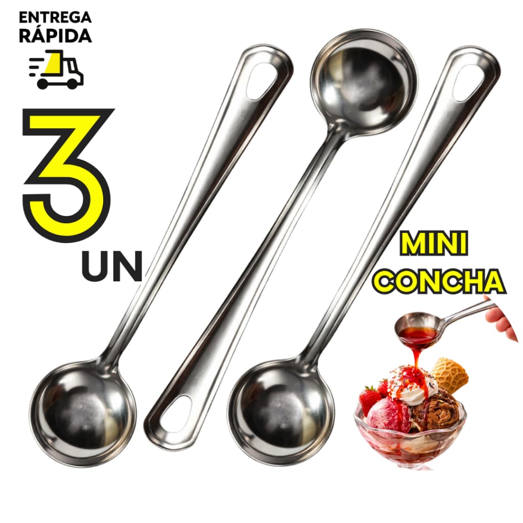 3, 2 ou 1 Mini Concha Inox 17cm Ideal para Molhos Caldos Coberturas Sobremesas Elegante e Funcional