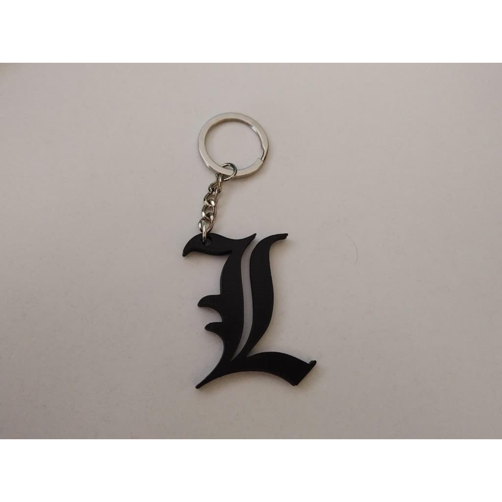 Chaveiro L Death Note Preto Anime Geek para Chaves Bolsa Mochila