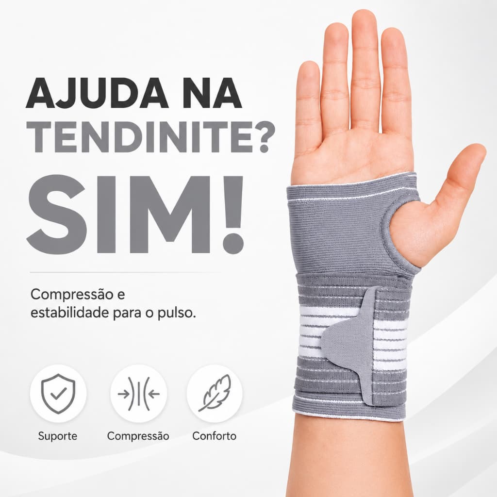 Munhequeira Ortopédica Alta Compressão Pulso Ajustável Tendinite
