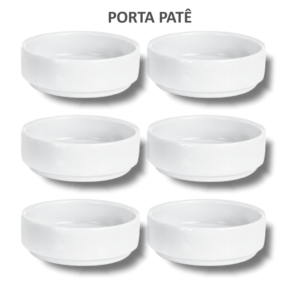 Porta Patê de porcelana - 06 unidades