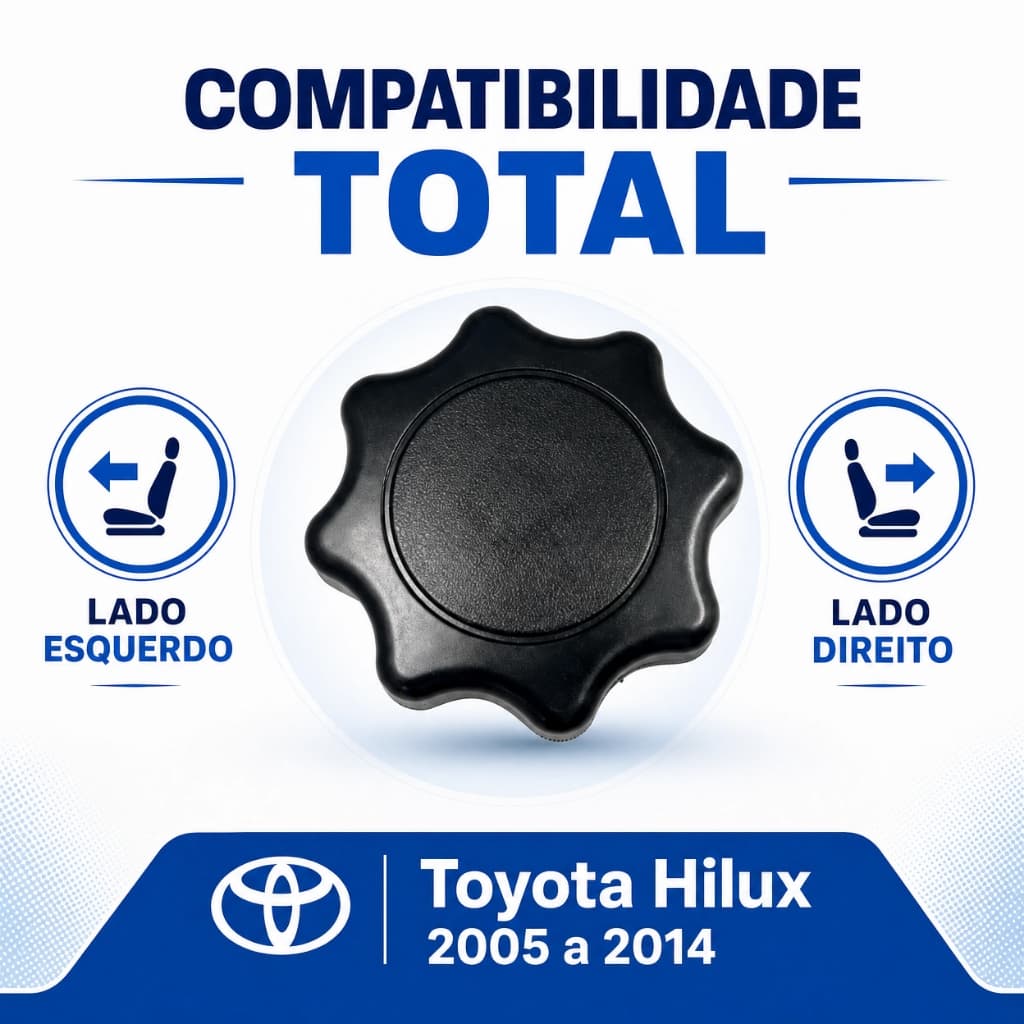 Manopla Regulagem Banco Hilux 2005-2014 Inclinação Assento Lado Direito/Esquerdo Botão de assento