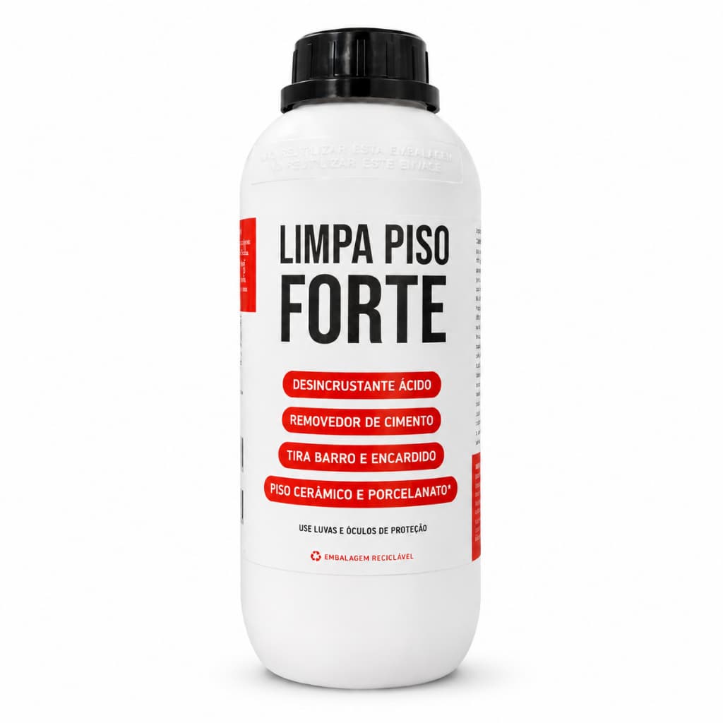 Limpa Piso Forte 1L Quiminorte Desincrustante Ácido Pós Obra Cimento Porcelanato Cerâmica