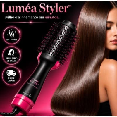 Luméa Styler™ — A revolução inteligente que seca, alisa e transforma seu cabelo em minutos.