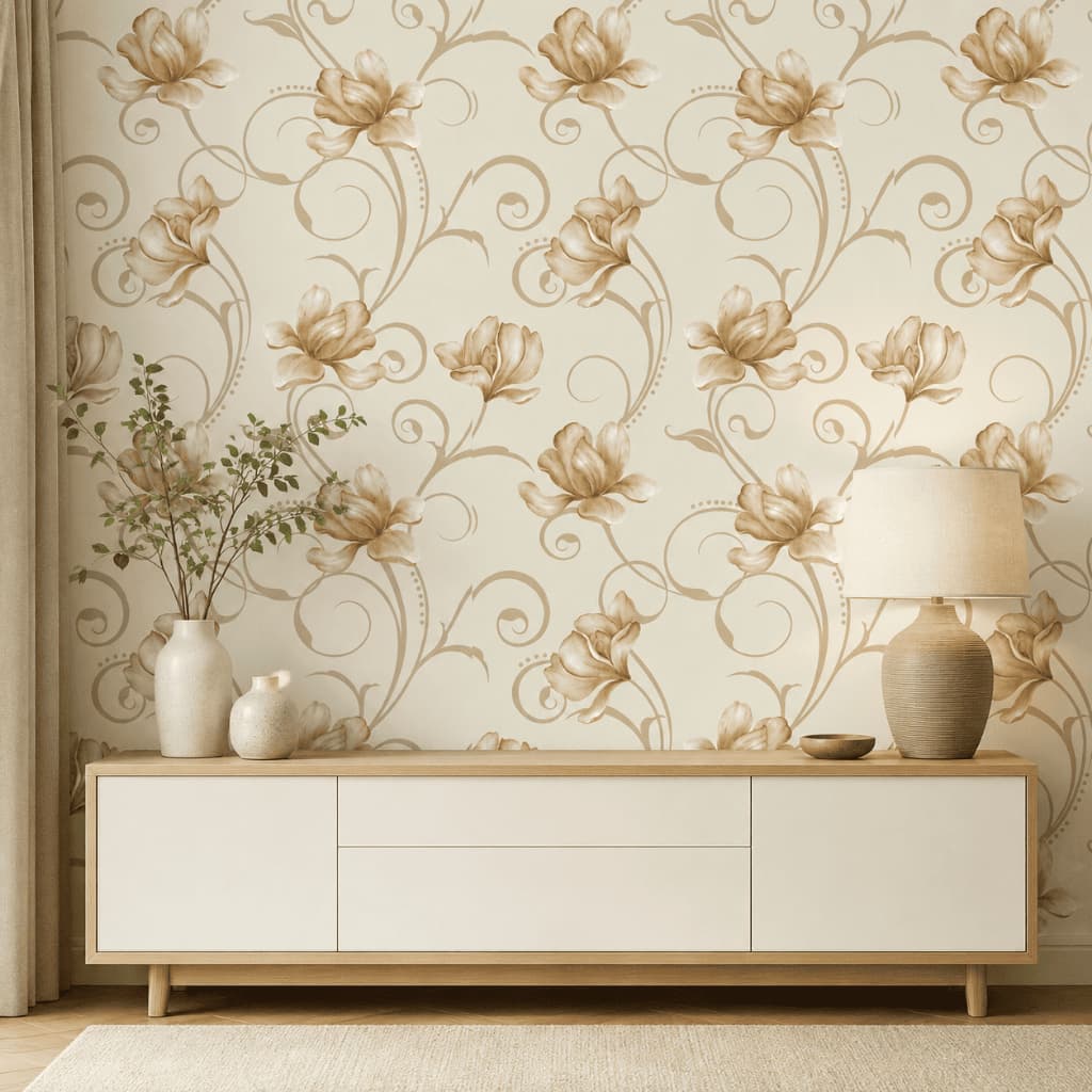 PAPEL DE PAREDE FLORAL 213 AUTOADESIVO IMPERMEAVEL