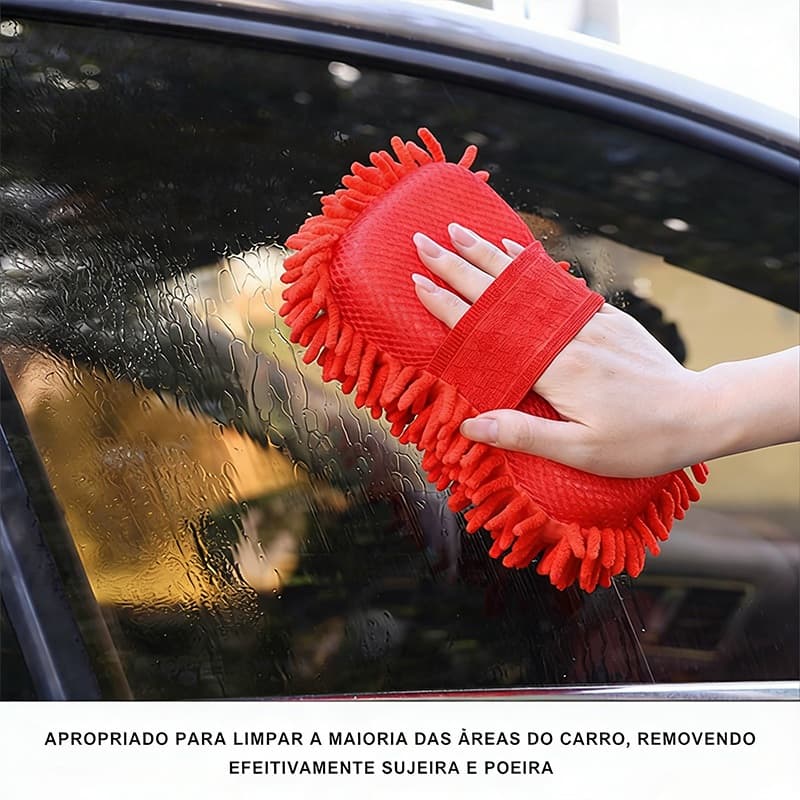 Esponja Com Pegador 22X10,5X5,5cm P/ Carros Luva Microfibra P/ Lavar Limpeza Acessorio Altomotivo