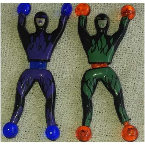 Kit C/2 Super Ninja Boneco Gruda Parede Escala Grude Vidro Brinquedo Menino Menina