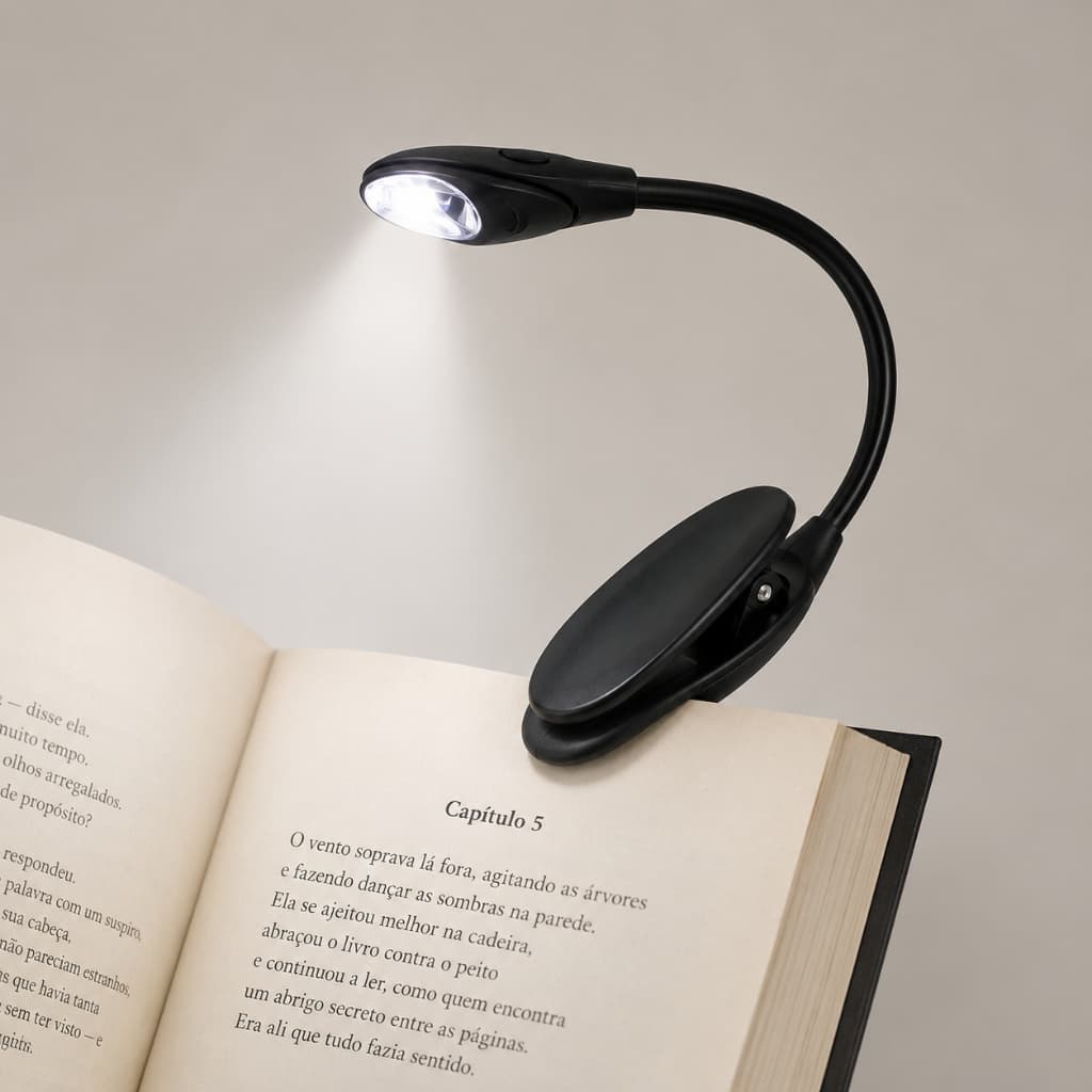 Lanterna Led Para Livro Luminária Leitura Ajustável Sem Fio 5954