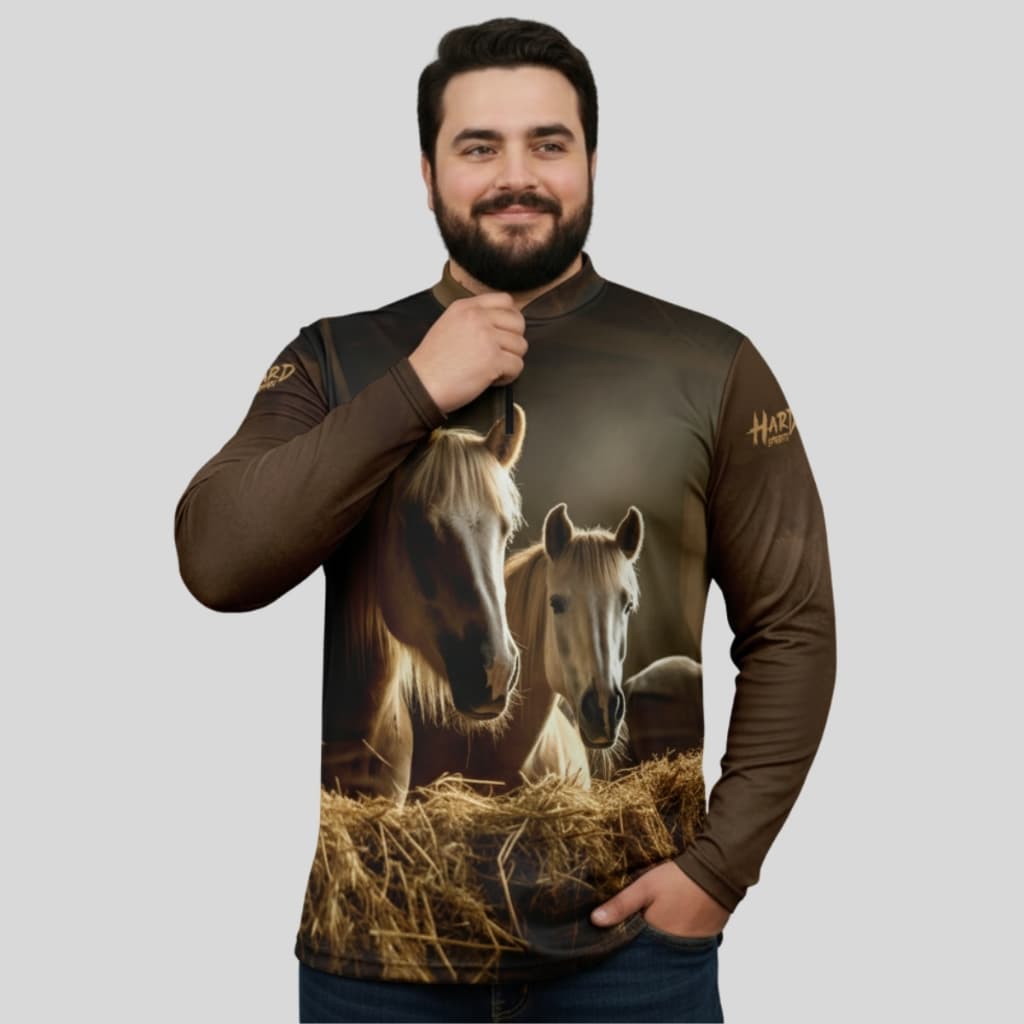 Camisa Club Haras com Proteção UV50+ Dryfit Modelo Agro Plus Size