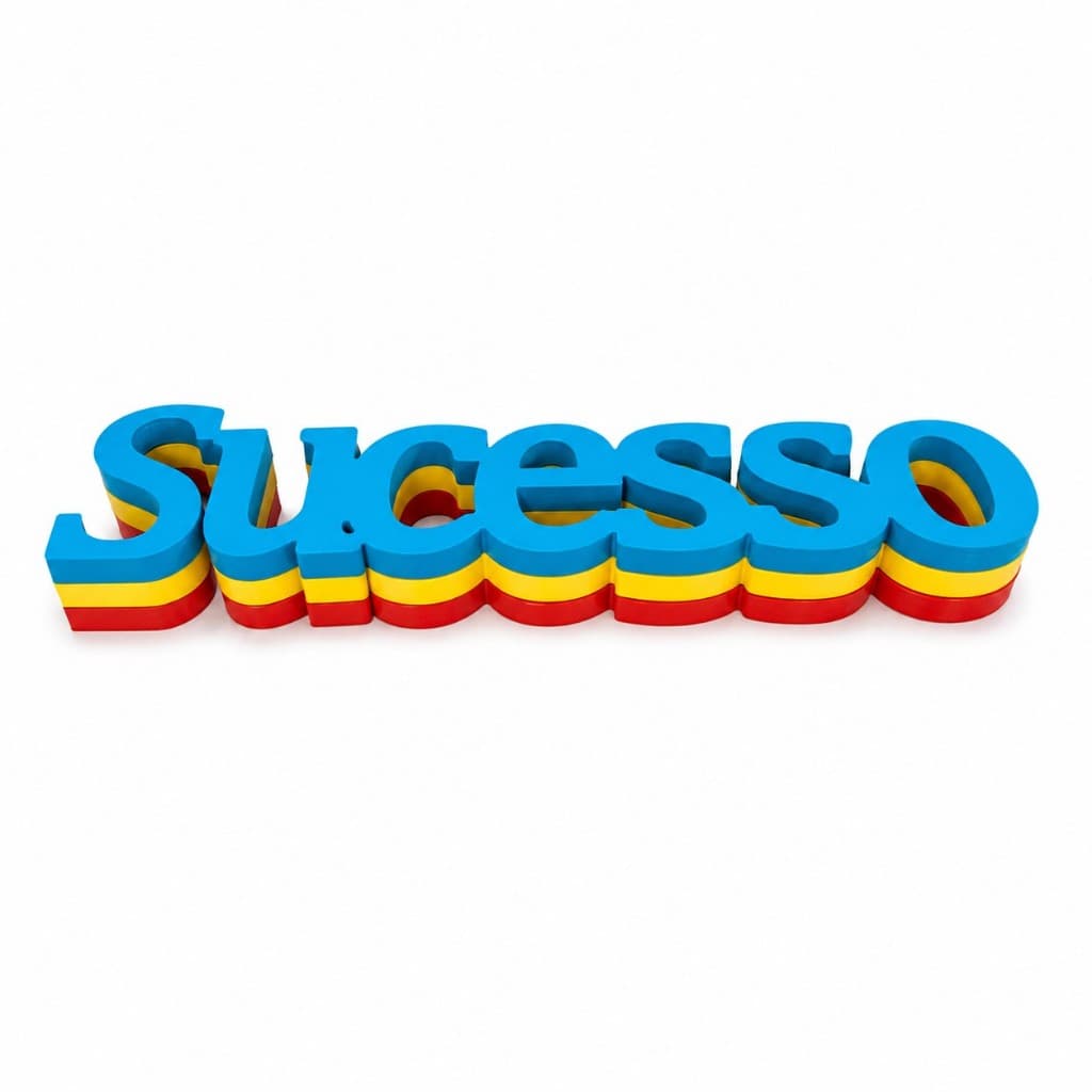 Placa Decorativa Sucesso 42,5cm Decoração Moderna Premium