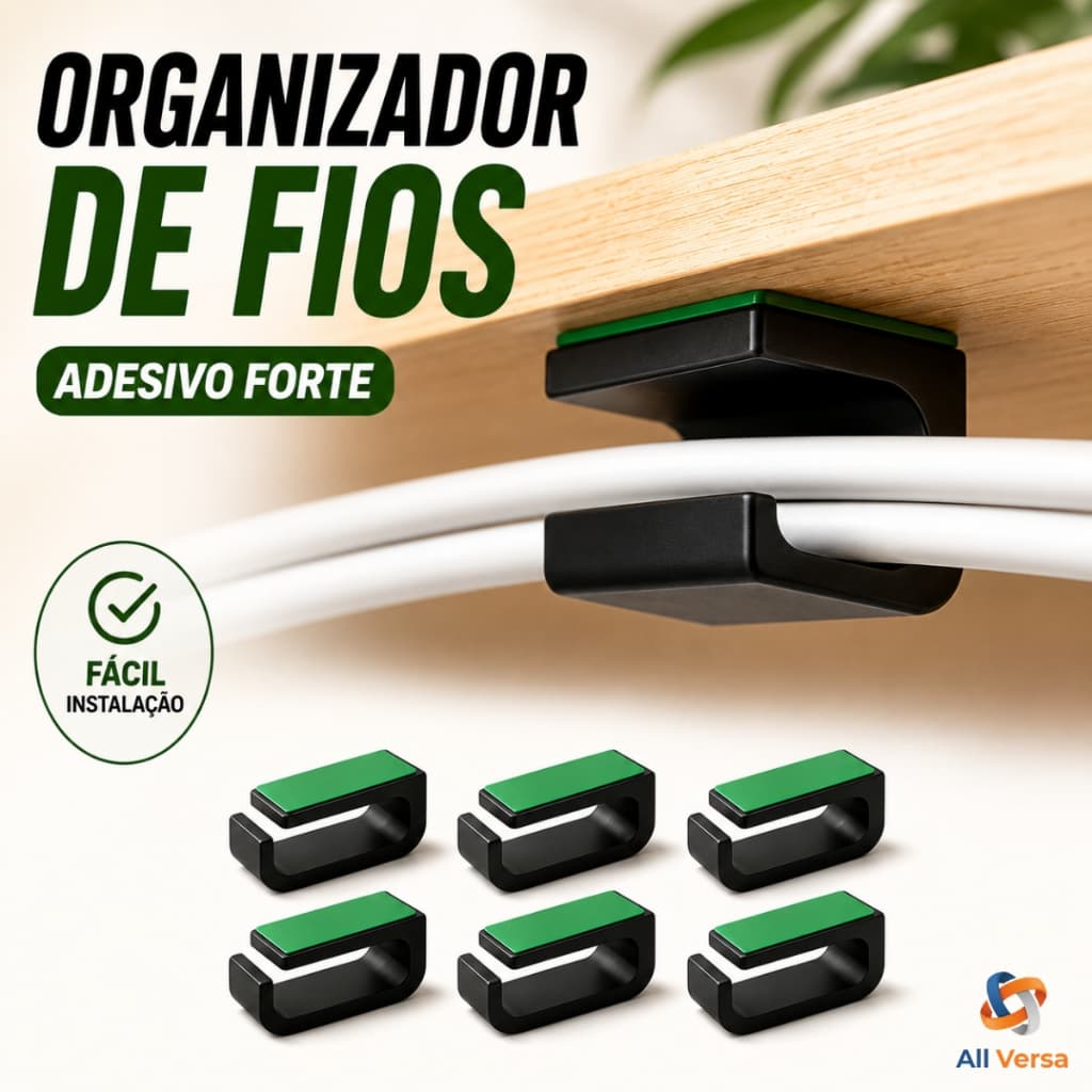 Organizador De Cabos para Esconder Fios Embaixo de Mesa - Setup Gamer Resistente Organização