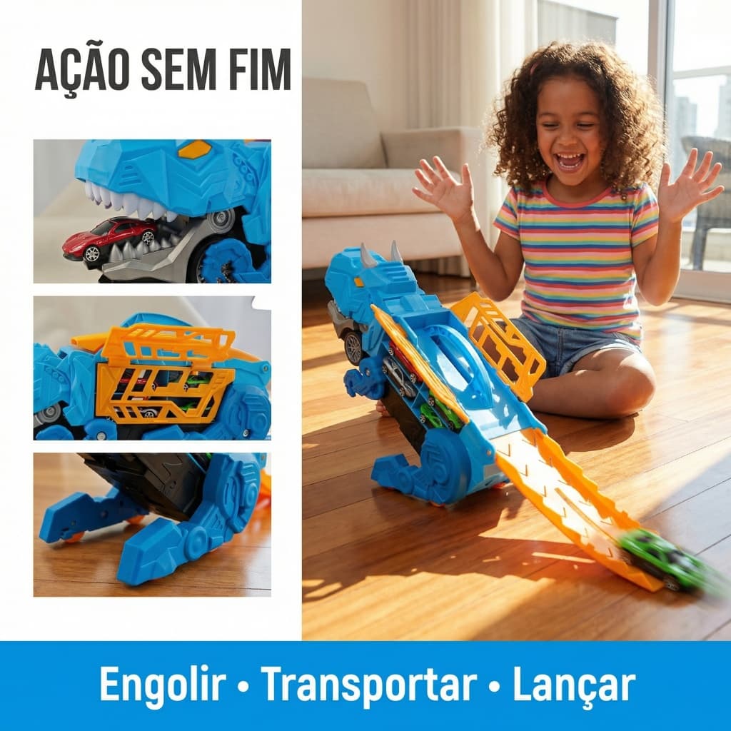 Caminhão Dinossauro Transformável 2026 Brinquedo Infantil Kit Presente de e Aniversário