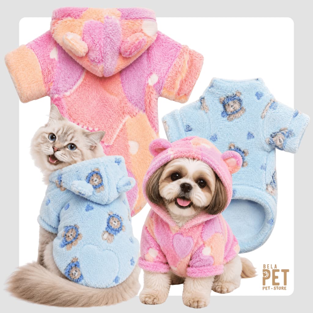 Roupa de Inverno Pet - Teddy Love - Roupa de Frio para Cães e Gatos