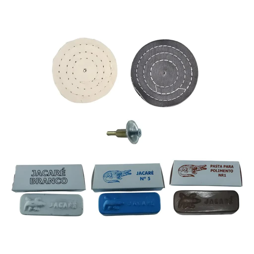 Kit Polimento 6pçs Furadeira Aluminio Inox Massas Rodas 3pol