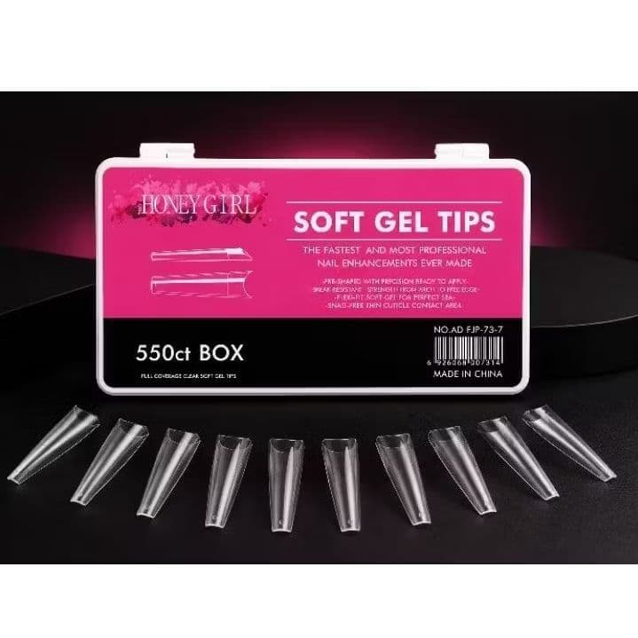 Tips Soft Gel Honey Girl 550pcs Alongamento de Unha Gel