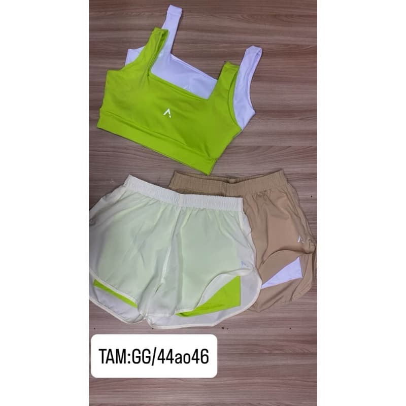 CONJUNTO SHORT DUPLO , GG SHORT DUPLO, CONJUNTO SHORT DUPLO POLIAMIDA TACTEL, CONJUNTO PARA CORRIDA E MUSCULAÇÃO