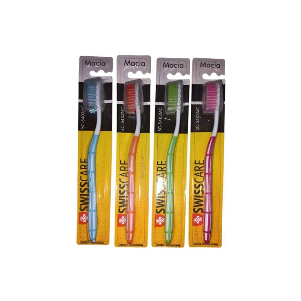 Kit 4 Escova de dente ~ Kit higiene bucal com 4 escovas adulto macia ~ Escova dental