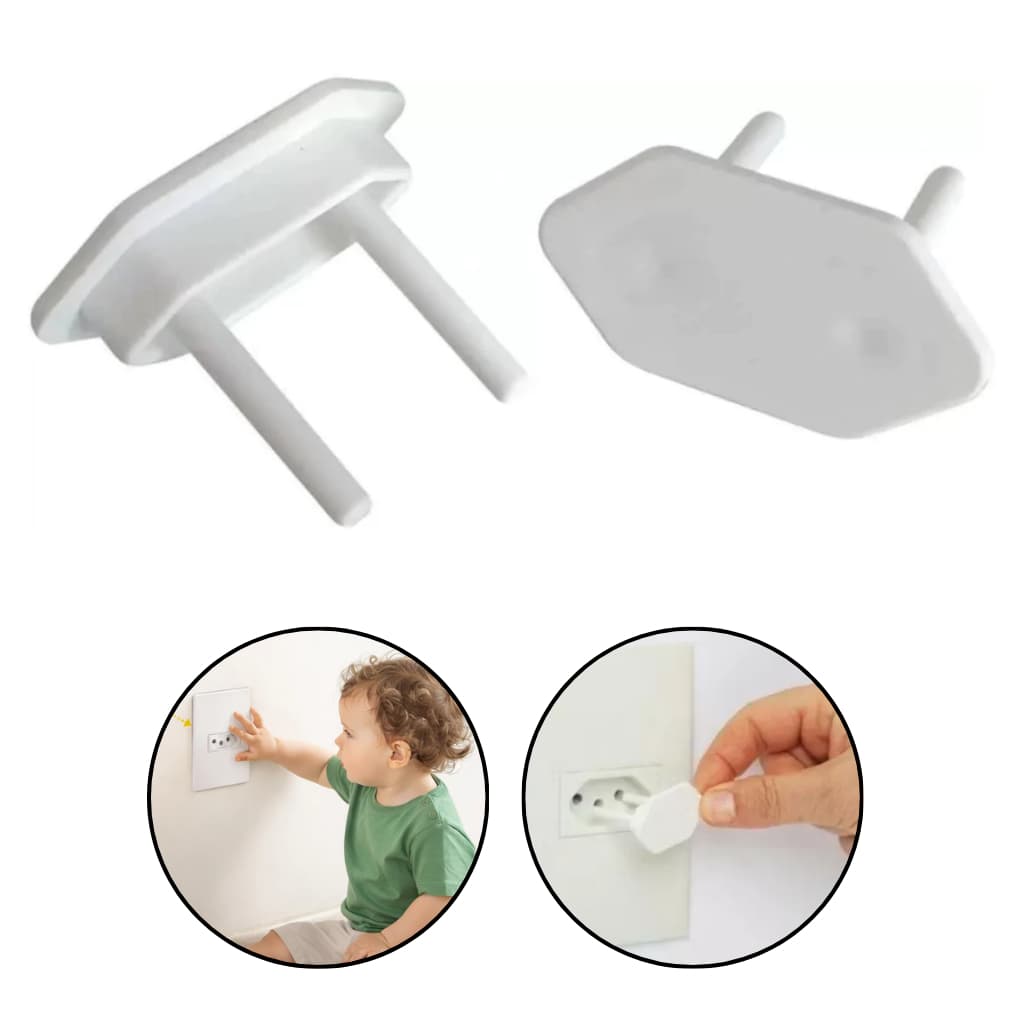 Kit Protetor de Tomada Bebê Criança Segurança Contra Choque Elétrico