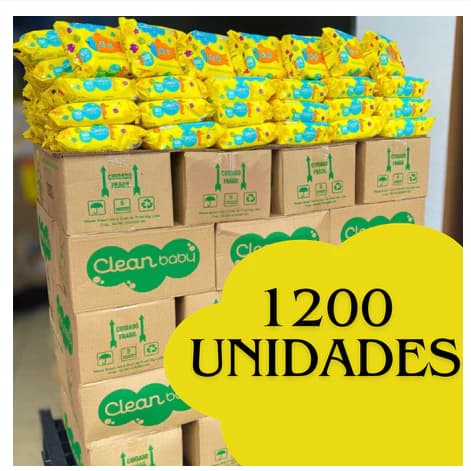 Caixa 12 Pacotes Toalhas Umedecidas Clean Baby 100un Cada | Lenço Umedecido Bebê Premium Sem Álcool Higiene Infantil 202