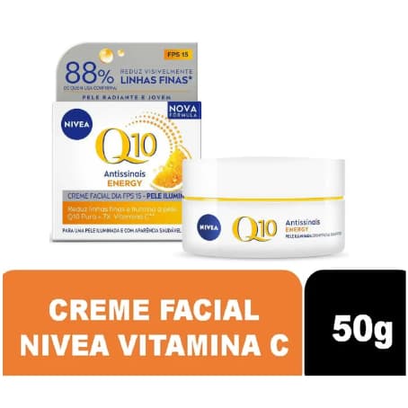 Creme Facial Diurno Antissinais 50g Nivea Q10 Energy Plus Vitamina C - FPS15