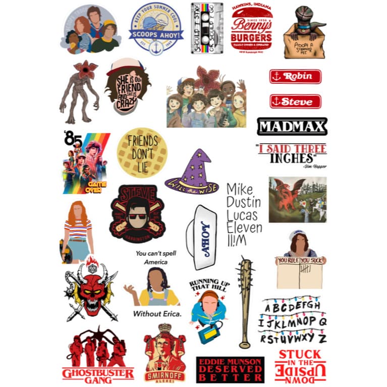 Adesivos Stickers Stranger Things Netflix