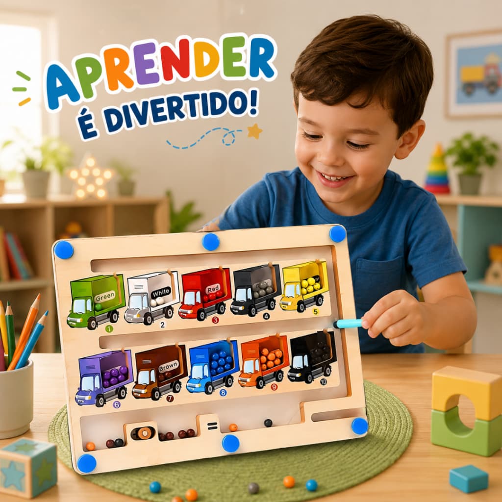 Jogo Educativo Labirinto Cursores Magnético Numérico Madeira