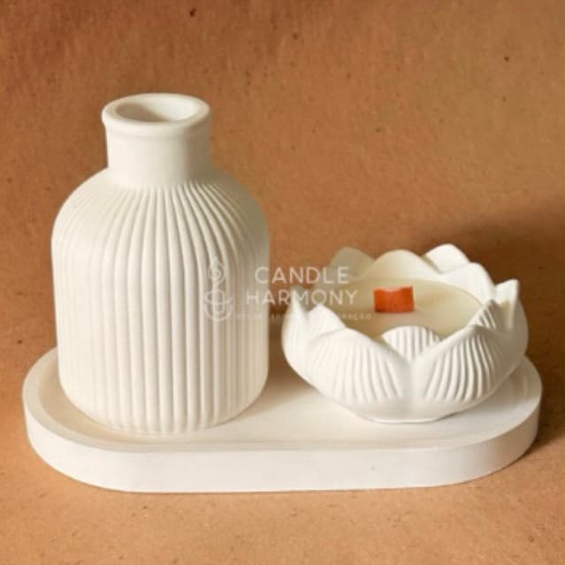 Conjunto Completo Artesanal Lótus - Base em gesso