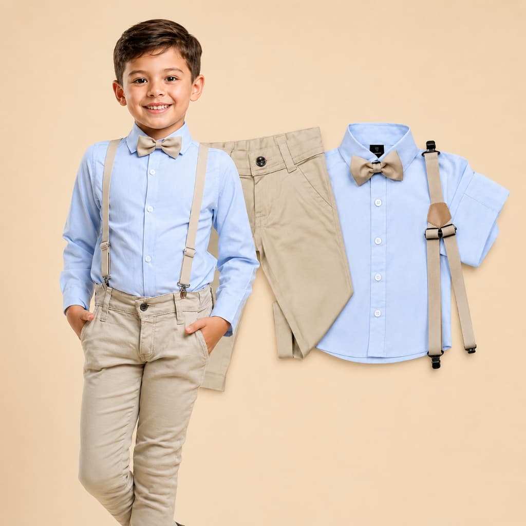 Conjunto Social Infantil Masculino Completo Casamento Pajem Batizado Festa