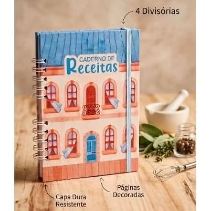 Caderno de Receitas Personalizado A5 Vintage | Livro de Receitas com Índice, Divisórias, Conversão Culinária