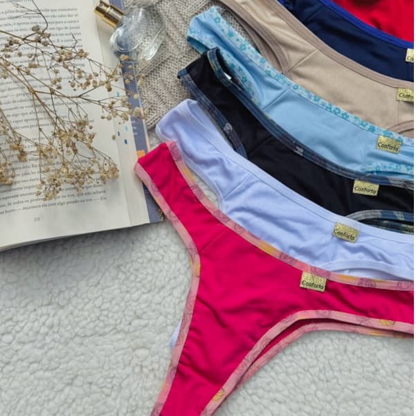 Kit 5 Tanga Mista Moda Íntima