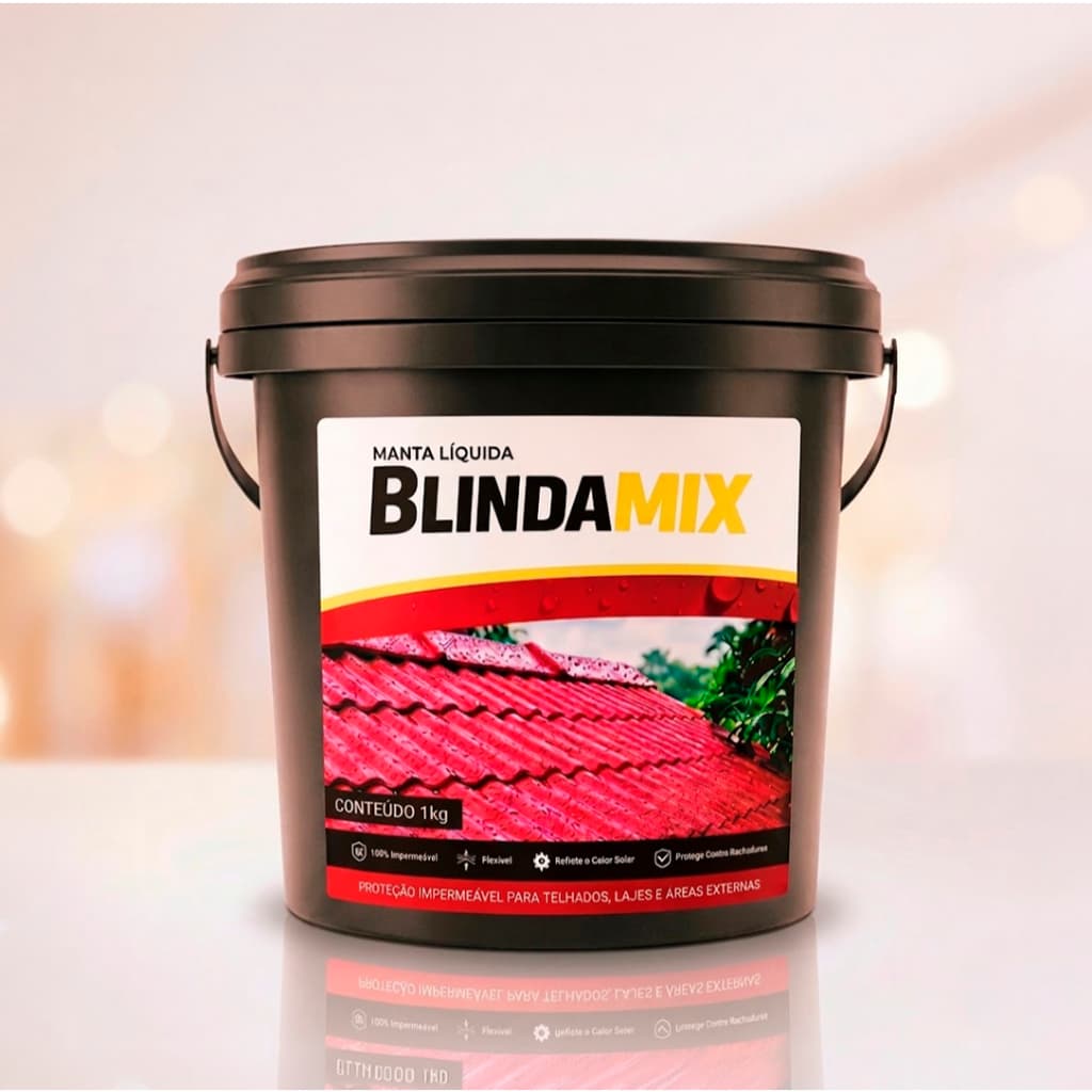 Impermeabilizante Emborrachado 1KG/3,6KG Contra Goteiras Vazamentos Laje Telhado Alta Cobertura