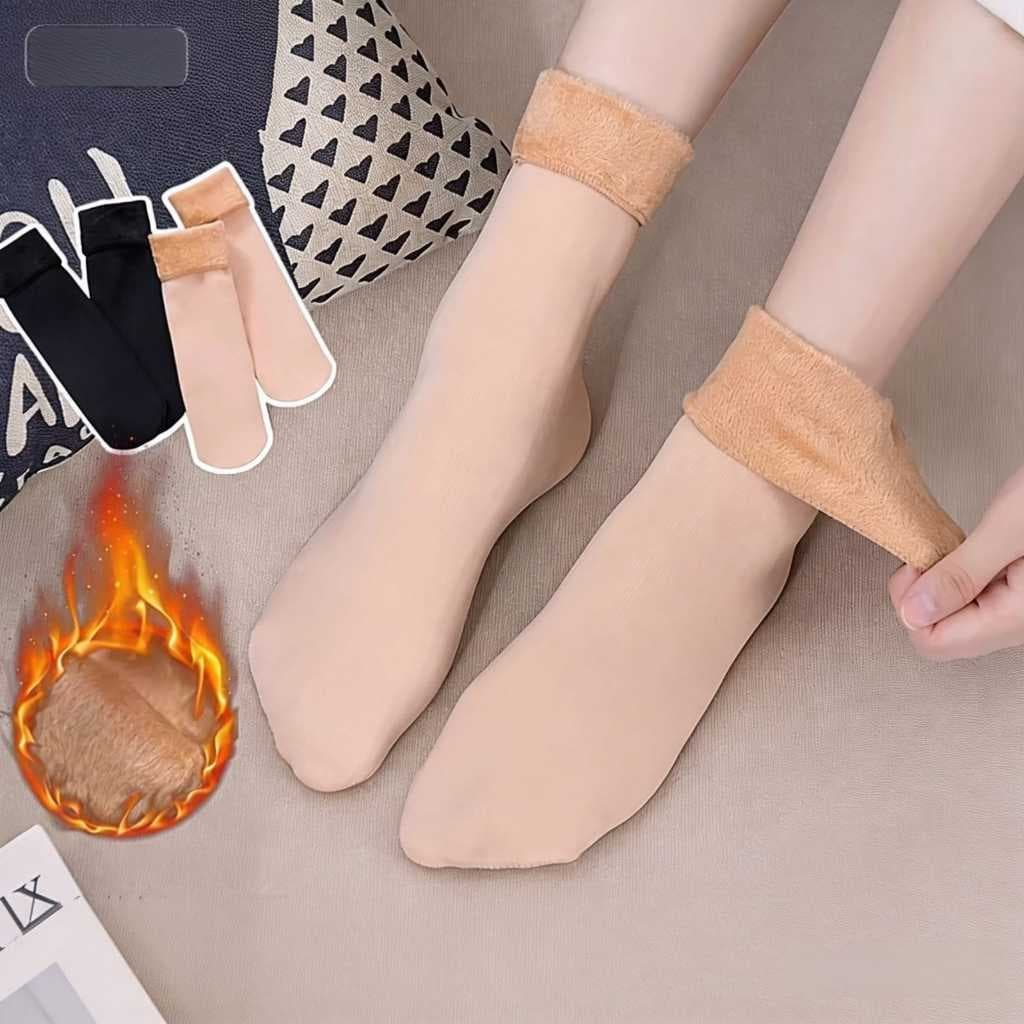2\4\6Meias femininas multicoloridas até o joelho com forro grosso de lã, ideais para o inverno. Tamanhos 35 a 40.