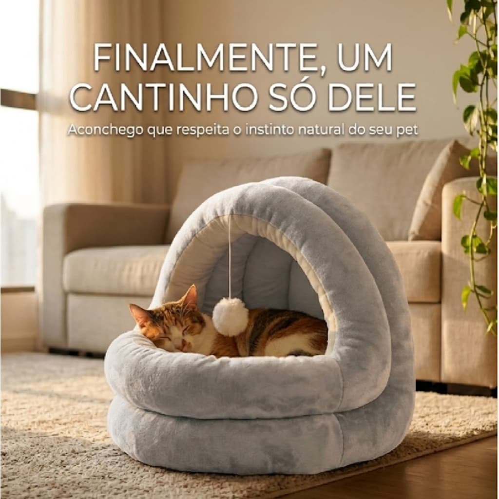 Cama Toca Pet Luxo Grande Macia Quentinha Para Gatos E Cachorros