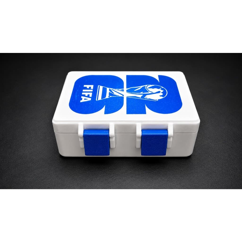 Case Porta Figurinhas Copa 2026 Azul e Branco com 2 Compartimentos