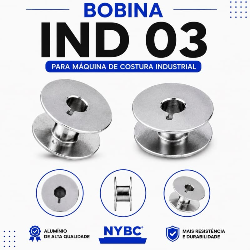 Bobina IND 03 Para Máquina De Costura Industrial Reta